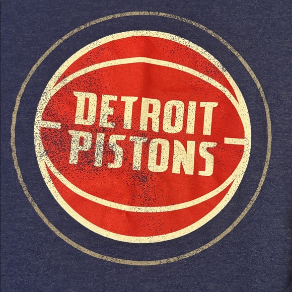 Detroit Pistons Navy Long Sleeve V-Neck Tee - Picture 2 of 4